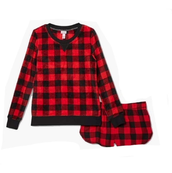 Wondershop Fleece Buffalo Check Short Top‎ Sleepwea - Picture 10 of 11